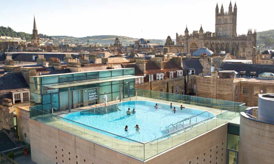 Swimming on the roof tops: a view of Thermae Bath Spa.