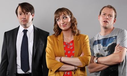 The lads with Isy Suttie as Dobby.