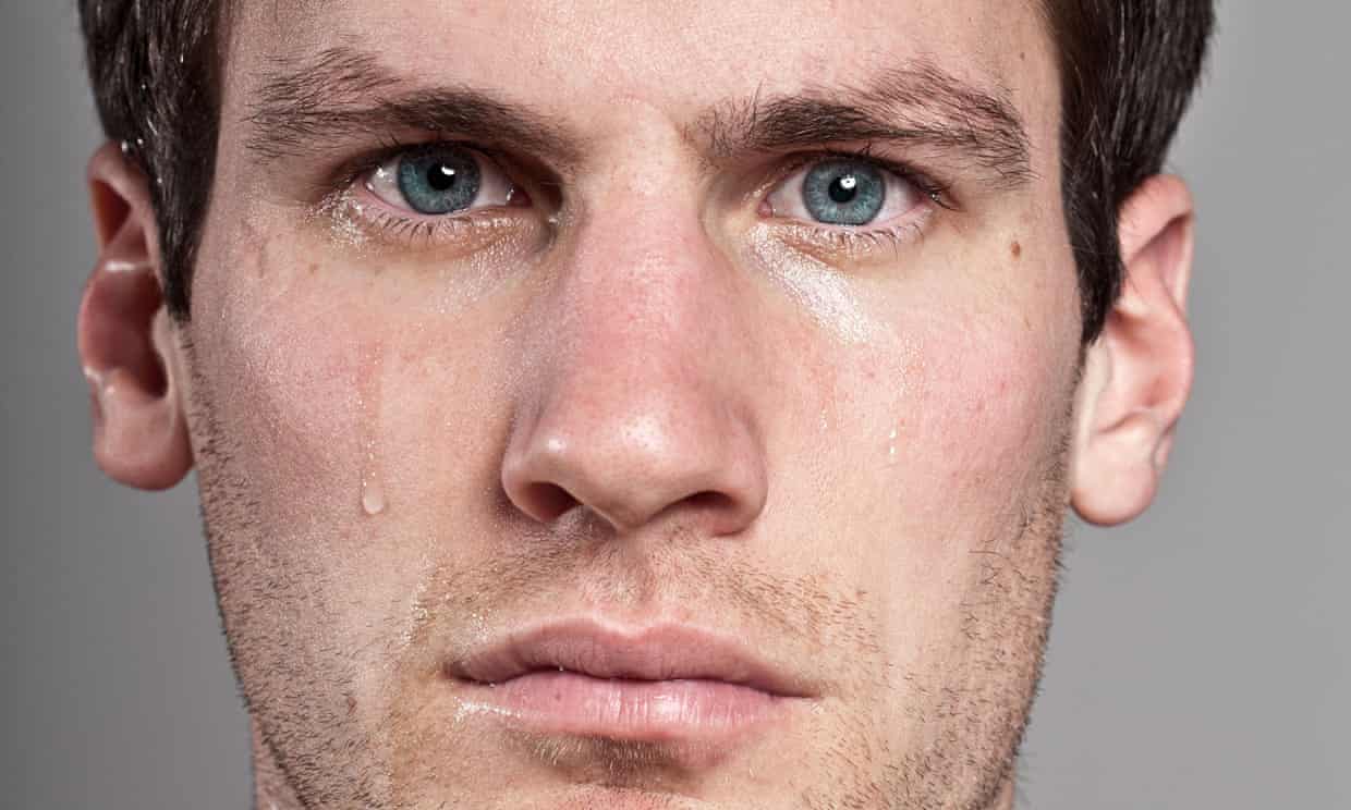 Portrait of a man crying