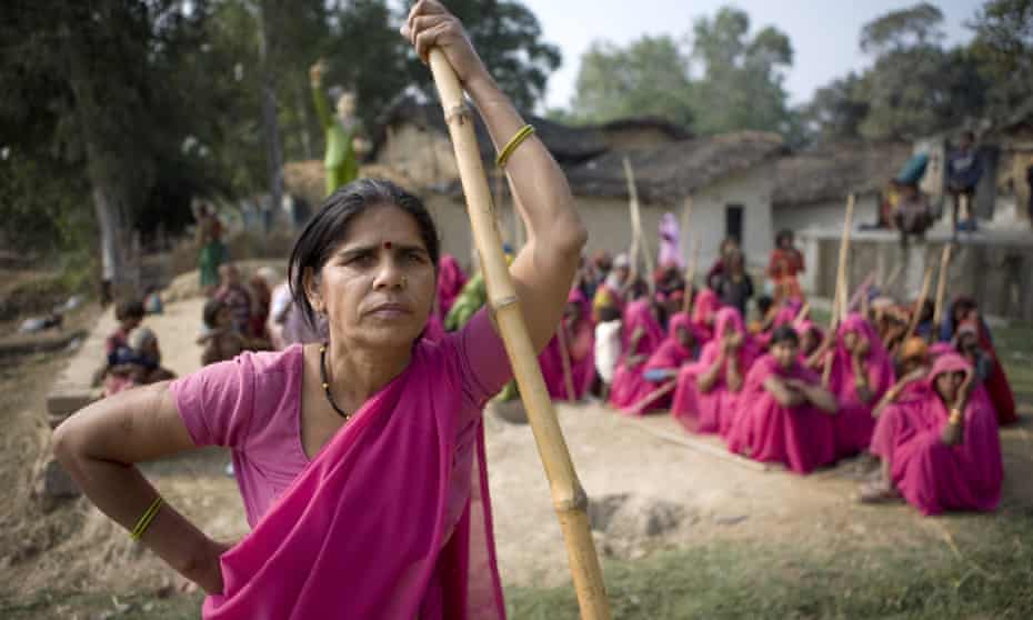 The Gulabi Gang, or pink saris, are a grassroots civil society group campaigning for women's rights in India.