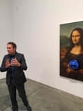 Jeff Koons talks the press through Gazing Ball (da Vinci Mona Lisa), 2015