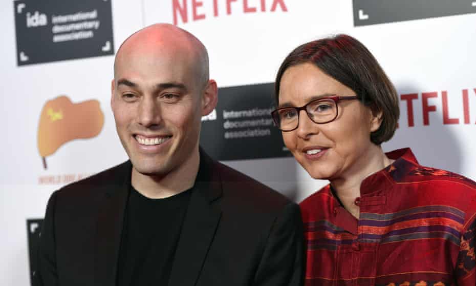 The Look of Silence director Joshua Oppenheimer and producer Signe Byrge Sorensen at the 2015 IDA Documentary Awards at Paramount Studios