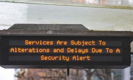 Security alert at bus stop