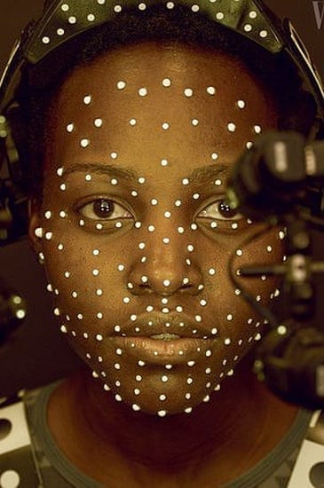 Lupita Nyong'o covered in CGI tracking dots while filming Star Wars: The Force Awakens
