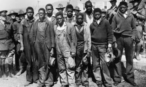 A group of young black men in Alabama in 1931