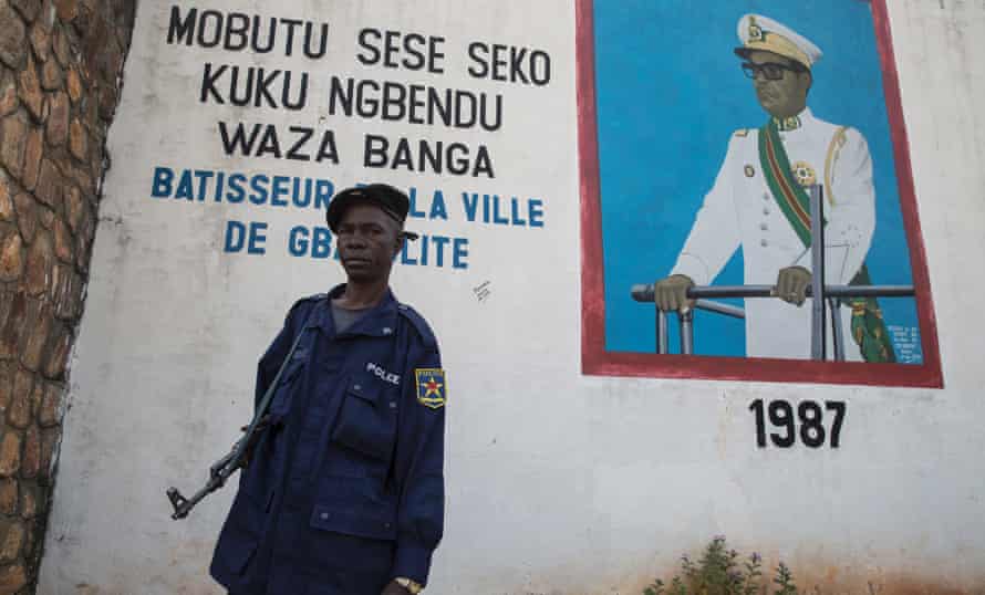 The mural of President Mobutu outside the mayor’s office in Gbadolite.