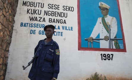 The mural of President Mobutu outside the mayor’s office in Gbadolite.