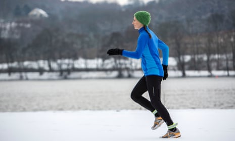 Young woman  jogging in winter
