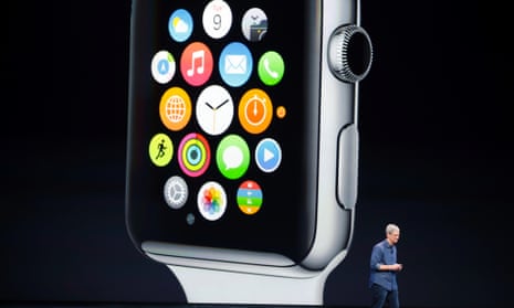 Apple CEO Tim Cook speaks during an Apple event announcing the iPhone 6 and the Apple Watch in September 2014.