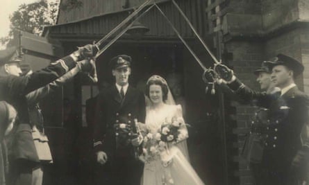 Ida and Cecil Nixon married in May 1944 in London with a naval guard of honour.