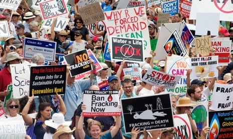 Anti-fracking protest in Albany, New York
