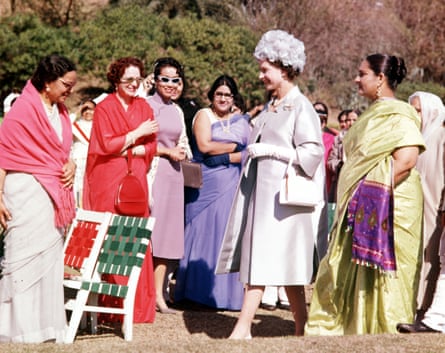 Queen Elizabeth II pictured meeting people in Lahore, royal tour of Pakistan 1961.