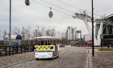 An autonomous Meridian shuttle in Greenwich.