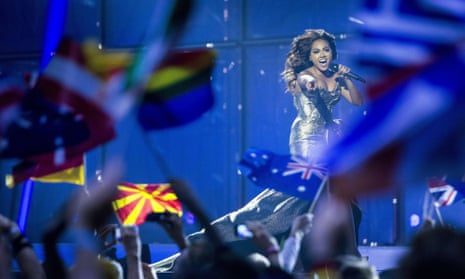 Jessica Mauboy performs during the second semi-final of the 2014 Eurovision Song Contest in Copenhagen.