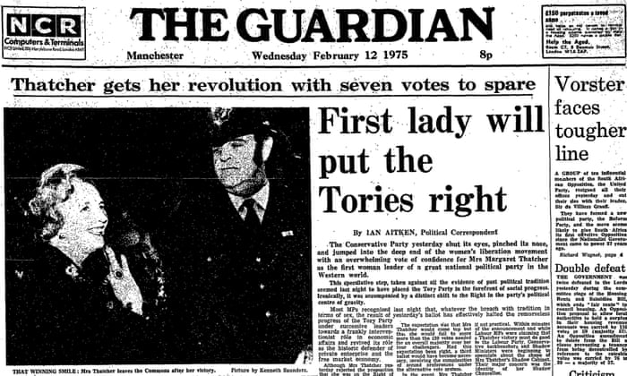 Dreamy Says Thatcher The New Chief Tory From The Archive 12 February 1975 Politics The Guardian
