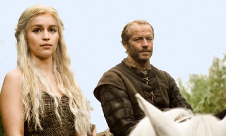 Emilia Clarke and Iain Glen in the first series of Game of Thrones.