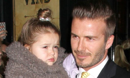 Daddy’s girl: Harper Beckham with father David.