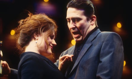 Sally Dexter and Ciaran Hinds in Closer by Patrick Marber at the National Theatre in 1997.