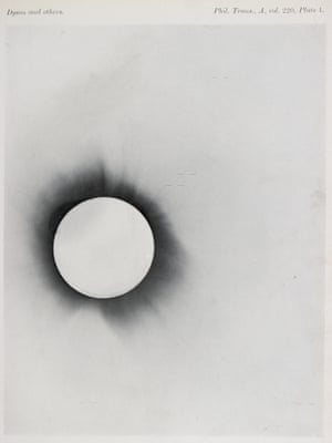  A photograph of the 1919 solar eclipse from Frank Dyson, Arthur Eddington and Charles Davidson’s 1920 Philosophical Transactions paper ‘A Determination of the Deflection of Light by the Sun’s Gravitational Field...’