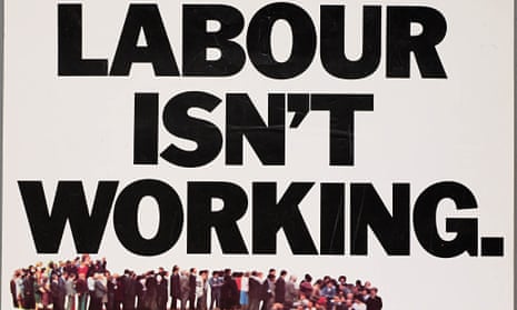 The Saatchis' infamous Labour Isn't Working poster. Photograph: The Conservative Party Archive/Getty
