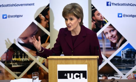 Nicola Sturgeon, Scotland first minister, gives a speech at UCL