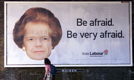 William Hague gets a Thatcher makeover in Labour's 2001 poster. Photograph: Stephen Hird/Reuters