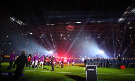 England walk on to the Millennium Stadium pitch during a light show before kick off at RBS Six Nations 2015 Wales v England Millennium Stadium, Cardiff. 