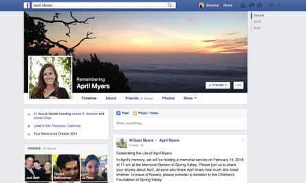 Facebook memorialised account