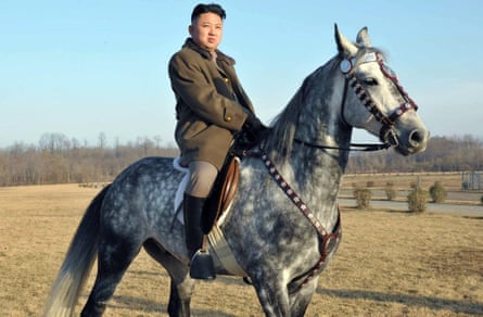 Undated picture, released by the official Korean Central News Agency, shows Kim Jong-un riding a horse.
