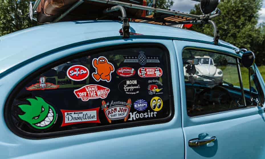 VW beetle decorated with stickers