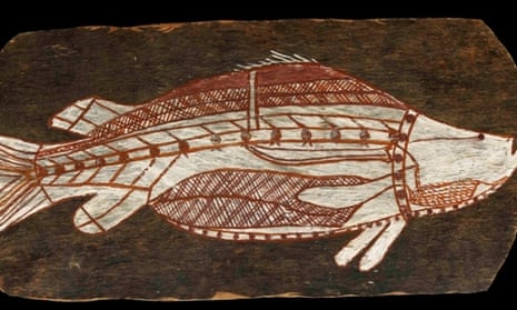 A bark painting of a barramundi, West Arnhem Land, that will feature in an upcoming British Museum exhibition.