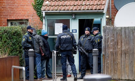 Danish police conduct as search at an apartment near Nørrebro following shootings in Copenhagen.