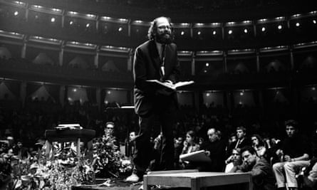 Allen Ginsberg at the Albert Hall in 1965.