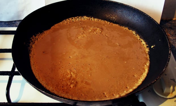 A chocolatey brown milk stout pancake.