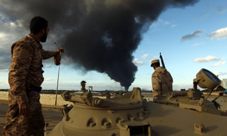 The Libyan army after clashes with Islamist gunmen in Benghazi in December. 