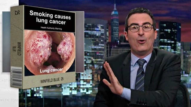 John Oliver Creates Jeff The Diseased Lung Inspired By Australian Cigarette Packaging Video Television Radio The Guardian