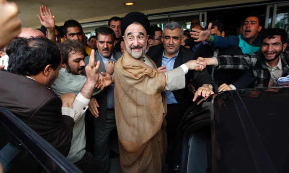 Iran’s former reformist president, Mohammad Khatami, among his supporters in Tehran in 2009.