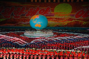 The 2005 Arirang Festival of Gymnastics event coinciding with the 60th anniversary of the liberation of Korea from Japan and the founding of the Workers Party of Korea
