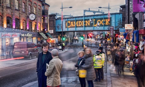Archie Bland on a walking tour of Camden with his guide, Mike. Photograph: Sarah Lee for the Guardian
