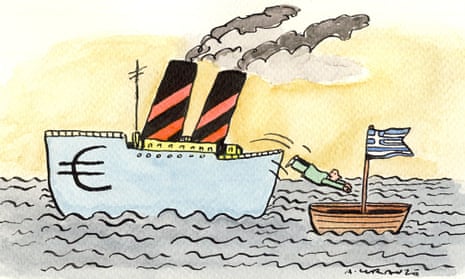 Illustration by Andrzej Krauze on Greece and euro