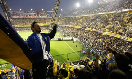 Football match of Boca Juniors at the Bombonera stadium, Buenos Aires.