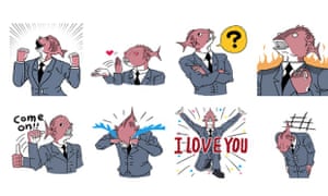 Business Fish is one of the characters emerging from Facebook's sticker store.