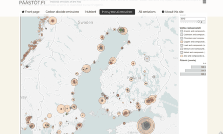 map of pollution in Finland