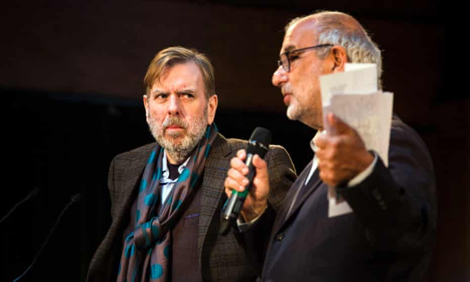 The BBC's creative director, Alan Yentob, on stage with Timothy Spall at the launch of the Get Creative campaign.