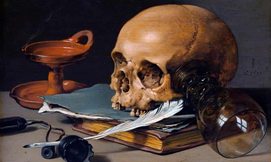 Still Life with Skull and Quill by Pieter Claesz