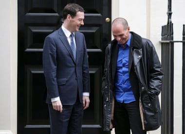 Greek Finance Minister Yanis Varoufakis with George Osborne