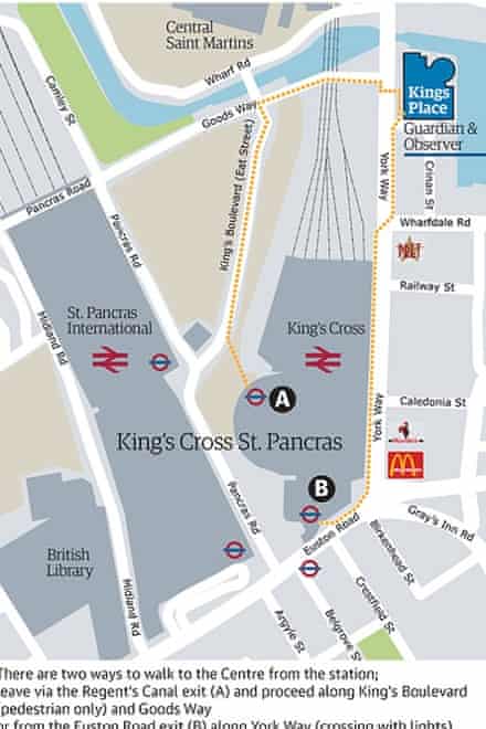 Kings Cross St Pancras Map Useful Information | Publisher Network | The Guardian Kings Cross St Pancras Map Useful Information | Publisher Network | The Guardian