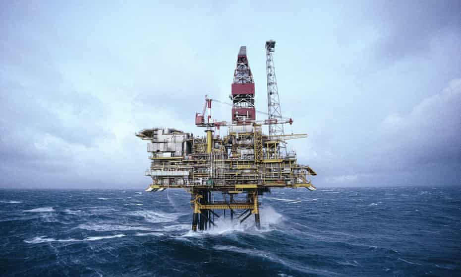 Bravo Brent Night Offshore Oil Platform Rig Sea
