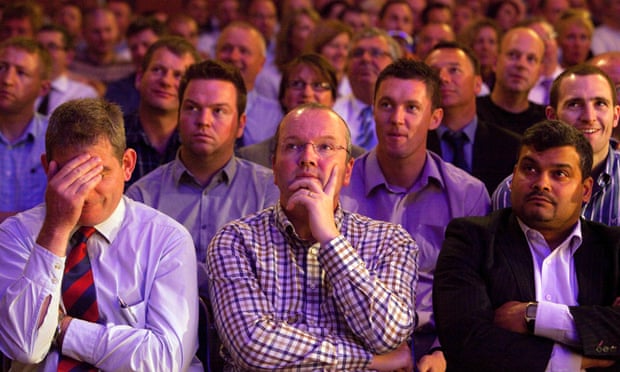 Police Federation members listen to a speech by Theresa May in 2011