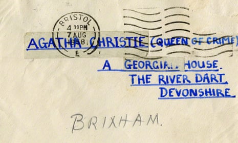 The envelope of a 1958 letter to Agatha Christie from a 14-year-old boy in Bristol who started a book club at his school so he could raise funds to buy more of her work.